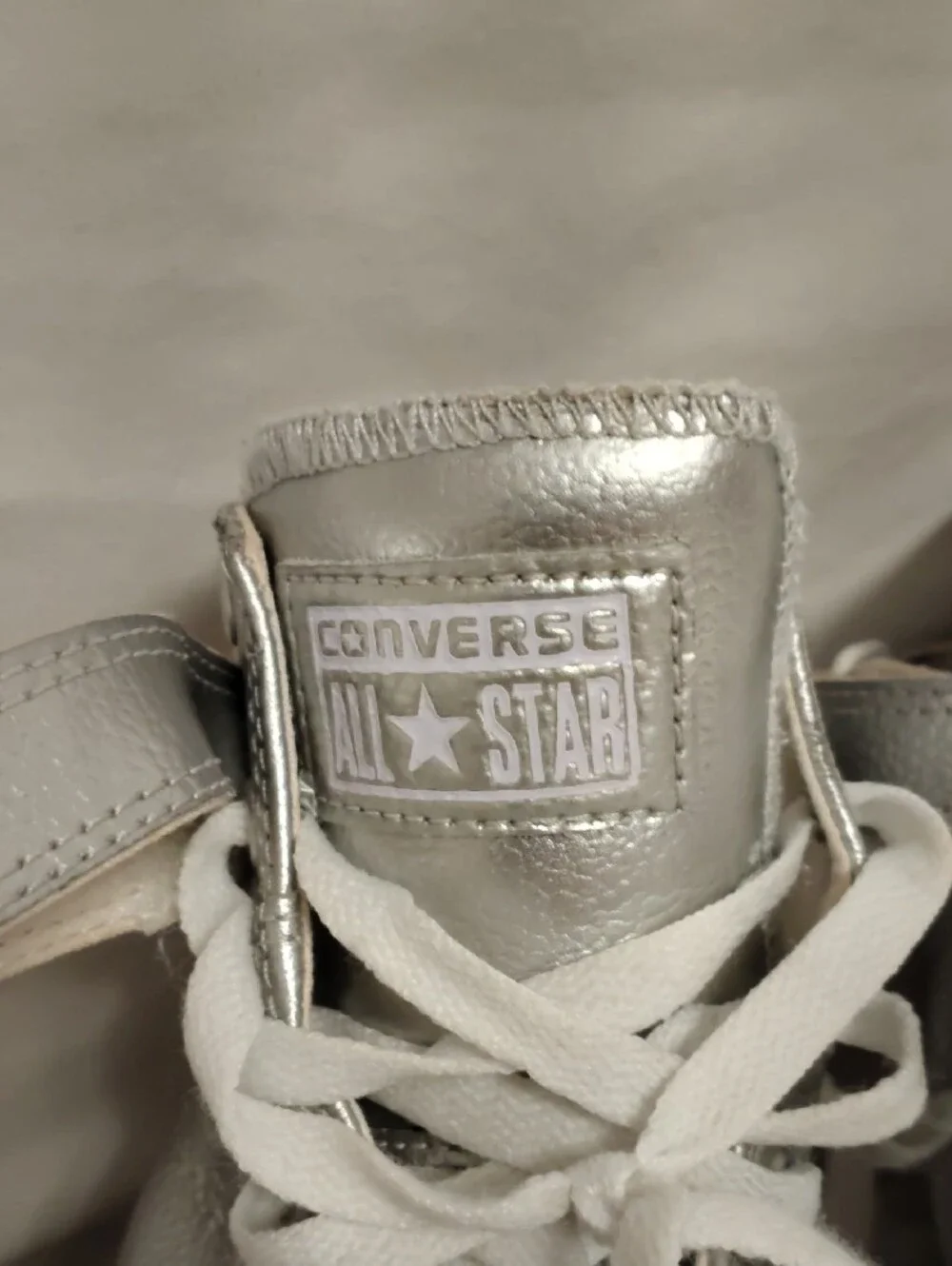 Converse Kids Metallic Silver High-Top Sneakers with Velcro Strap